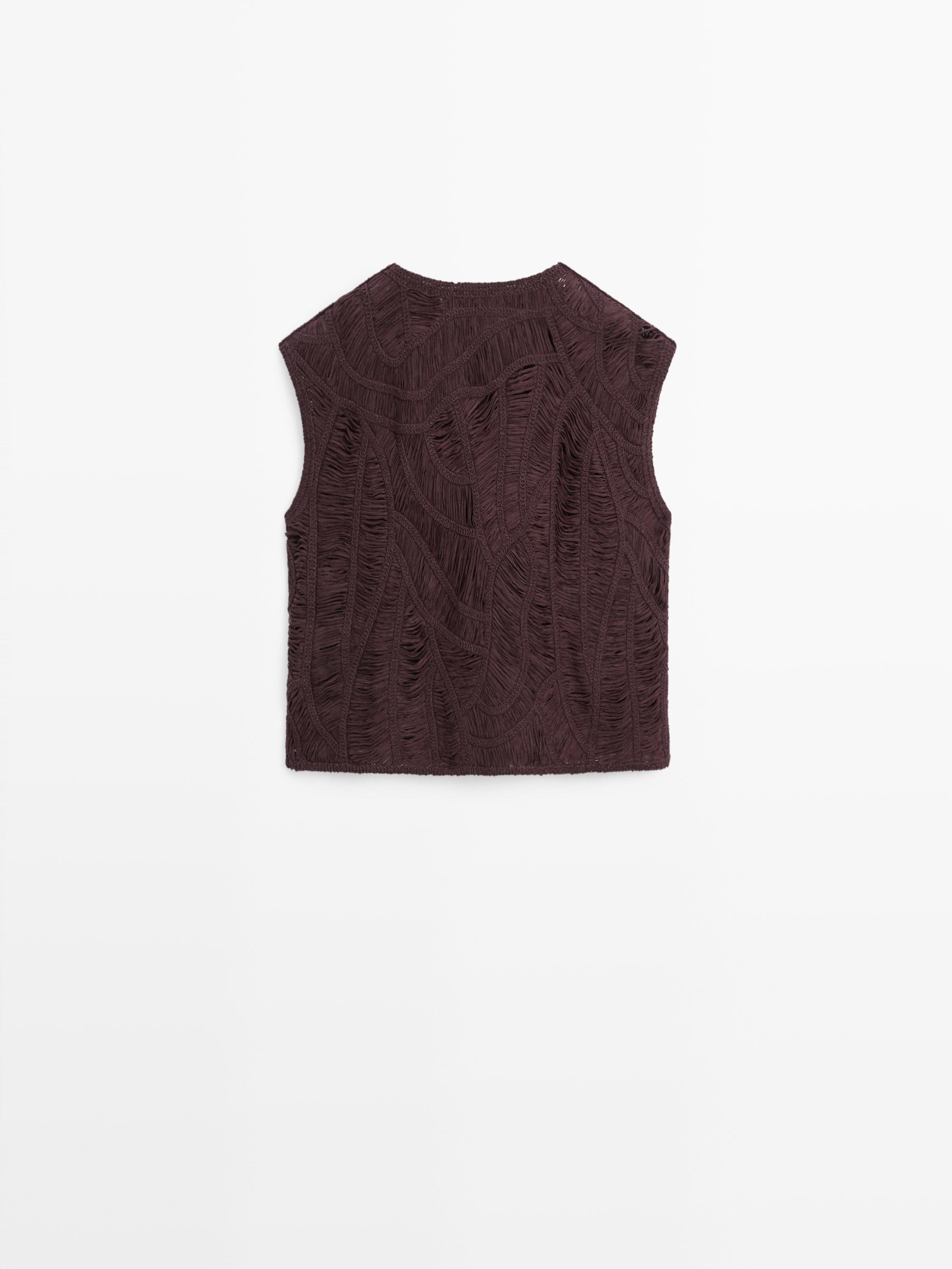 Crochet knit vest
